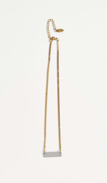 DIADEN κολιέ με ατσάλινη χρυσή αλυσίδα και ασημί ατσάλινο στοιχείο.