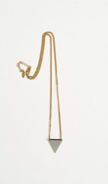 LACONIC κολιέ με ατσάλινη χρυσή αλυσίδα και ασημί ατσάλινο στοιχείο.